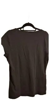 Vorschaubild 2 von Damen T-Shirt Gr. XL Schwarz V-Ausschnitt Kurzarm Sport