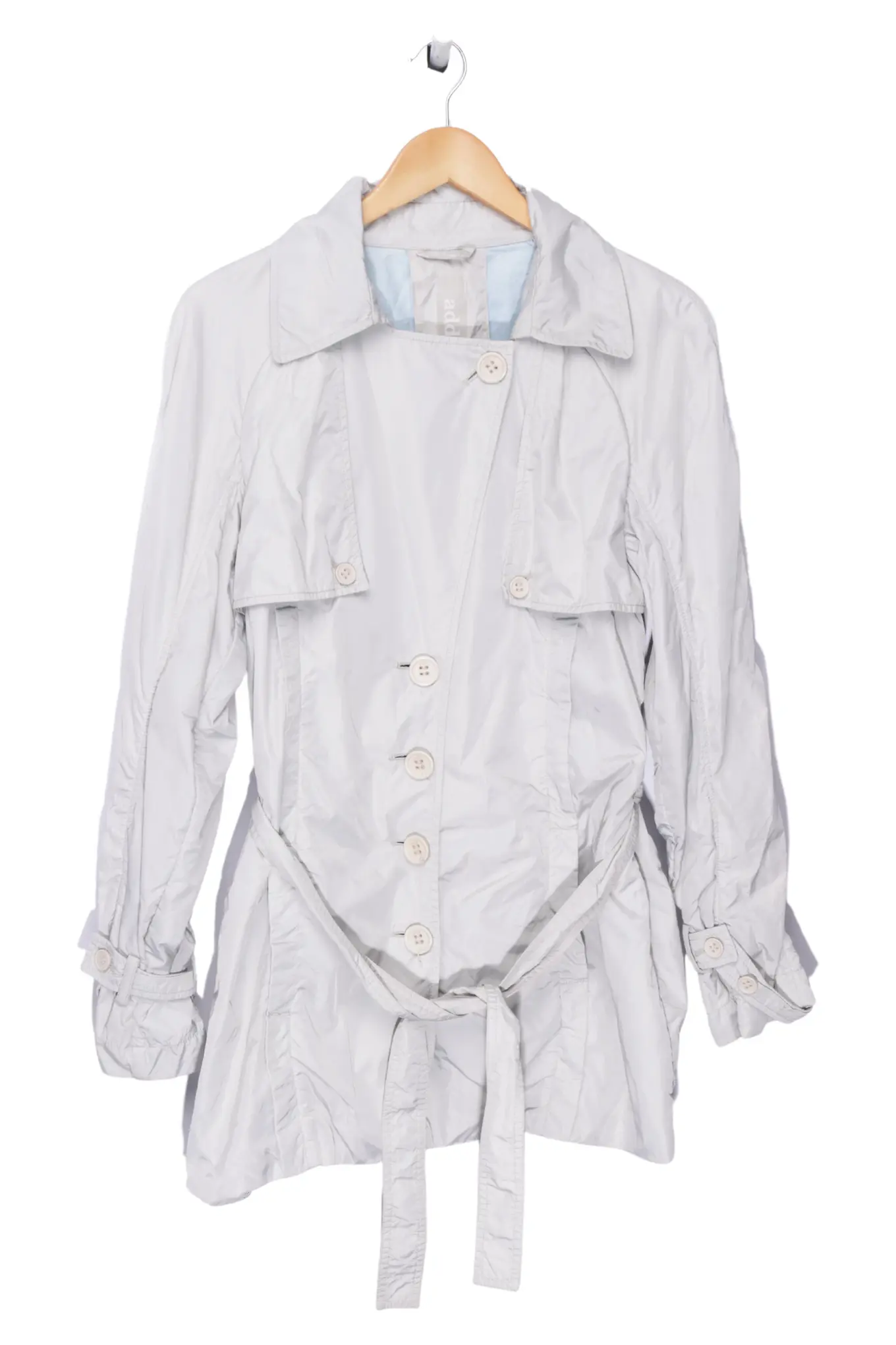 ADD Leichte Jacke Damen Grau Elegant Gr. 38 M Frühjahr Sommer Trenchcoat