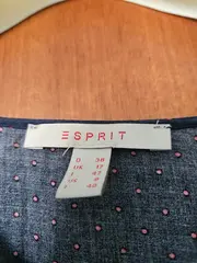 Vorschaubild 2 von Damen Bluse Gr. 38 Blau gepunktet Casual V-Ausschnitt 3/4-Arm