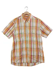 Vorschaubild 1 von Herren Freizeithemd Kariert Orange M/48 Kurzarm Baumwolle