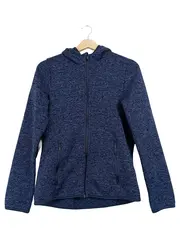 Vorschaubild 1 von Damen Fleecejacke Gr. 38 M Blau Sportlich Kapuze Reißverschluss
