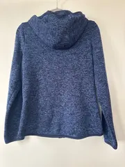 Vorschaubild 2 von Damen Fleecejacke Gr. 38 M Blau Sportlich Kapuze Reißverschluss
