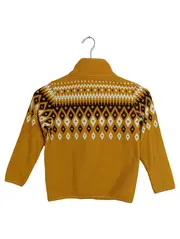 Vorschaubild 2 von Kinder Fleecejacke Gr. 116 Norwegermuster Gelb Reißverschluss