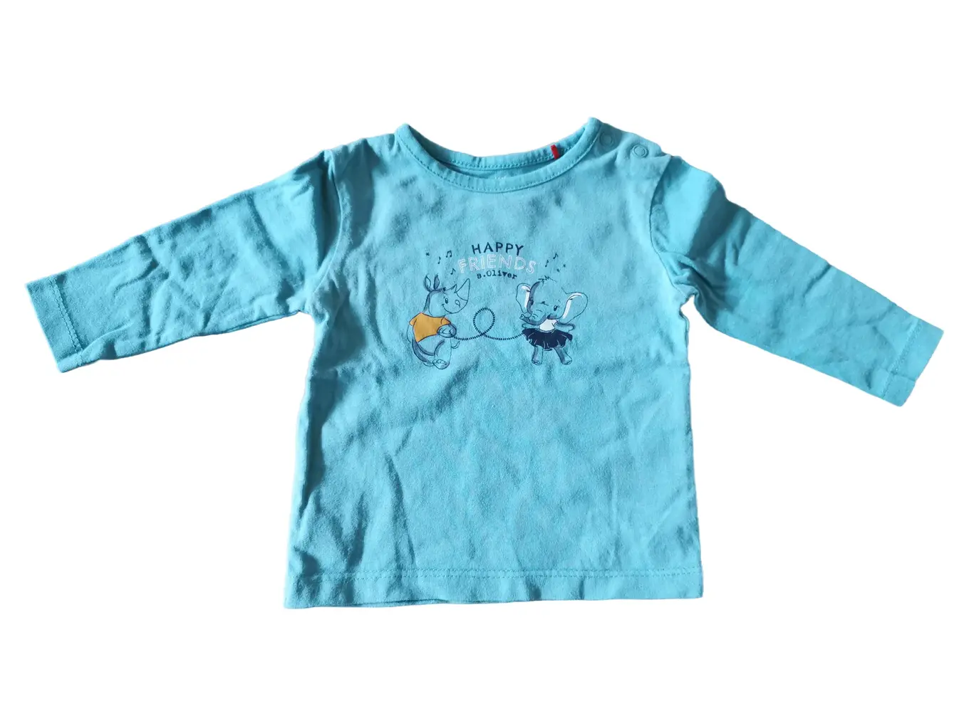 S.OLIVER Kinder Langarmshirt Blau Gr. 62 Casual Baumwolle