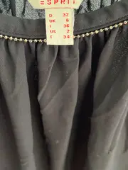 Vorschaubild 4 von Damen Top Gr. 32/XXS Schwarz Elegant Perlen Ärmellos Freizeit