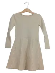 Vorschaubild 1 von Strickkleid Mädchen Gr. 104 Beige Glitzer Zopfmuster