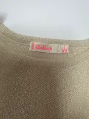 Vorschaubild 3 von Strickkleid Mädchen Gr. 104 Beige Glitzer Zopfmuster