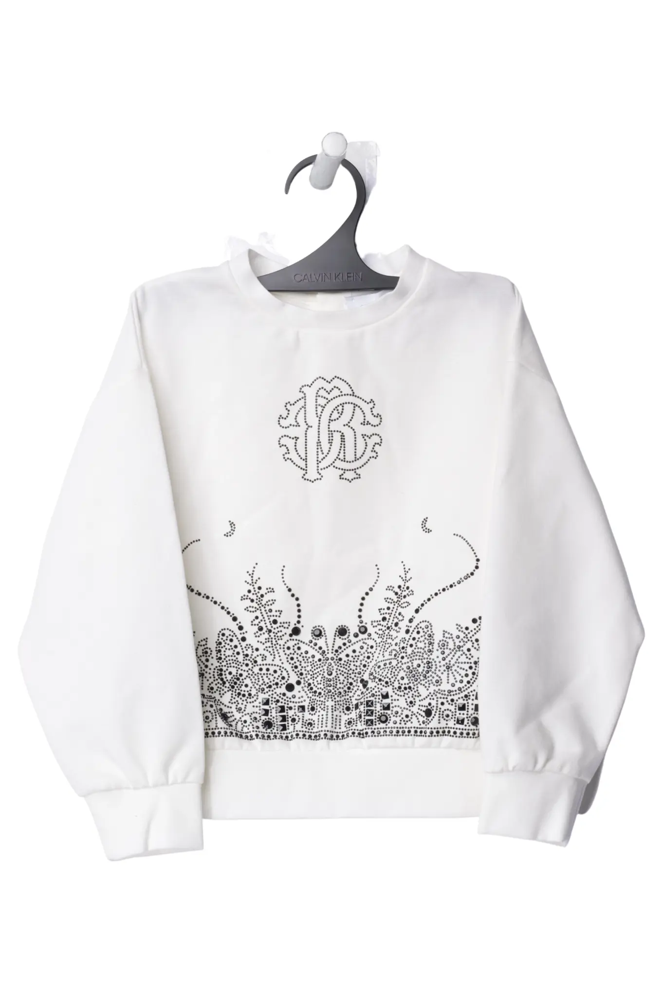 ROBERTO CAVALLI Kinder Pullover Gr. 104 Weiß Casual Preppy