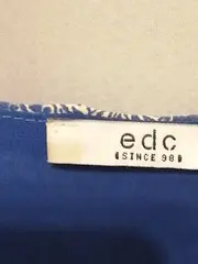 Vorschaubild 4 von EDC Damen Sommerkleid Gr. 36 S Blau Blumenmuster Viskose