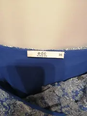 Vorschaubild 3 von EDC Damen Sommerkleid Gr. 36 S Blau Blumenmuster Viskose