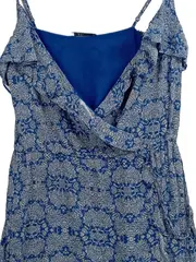 Vorschaubild 2 von EDC Damen Sommerkleid Gr. 36 S Blau Blumenmuster Viskose