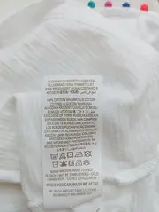 Vorschaubild 2 von Kinder Top Weiß Gr. 104 Rüschen Bunte Pompons Baumwolle