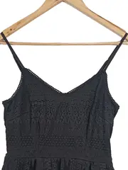 Vorschaubild 3 von Damen Freizeitkleid Schwarz Gr. 36/S Feminin Lochmuster