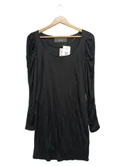 Vorschaubild 1 von Cocktailkleid Damen Gr. 38;M Schwarz Elegant Viskose Langarm