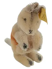 Vorschaubild 1 von Kuscheltier Känguru mit Baby Beige 15cm Klassisch Nostalgisch
