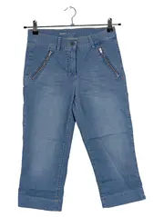 Vorschaubild 1 von Damen Capri Jeans Hose Blau Gr. 38 Casual Reißverschluss-Details