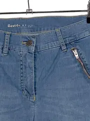Vorschaubild 4 von Damen Capri Jeans Hose Blau Gr. 38 Casual Reißverschluss-Details