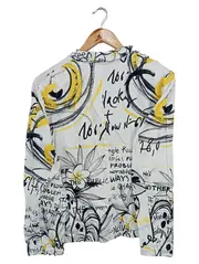 Vorschaubild 2 von Damen Blazer Gr. 46 Mehrfarbig Modisch Grafisches Muster