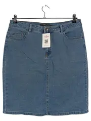 Vorschaubild 1 von Damen Jeansrock Blau Gr. 42/XL Casual Midirock Baumwolle