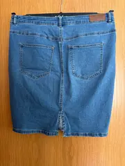 Vorschaubild 2 von Damen Jeansrock Blau Gr. 42/XL Casual Midirock Baumwolle