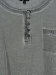 Vorschaubild 3 von Damen T-Shirt Grau meliert Gr. 50/5XL Casual mit Knopfleiste