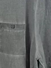 Vorschaubild 4 von Damen T-Shirt Grau meliert Gr. 50/5XL Casual mit Knopfleiste