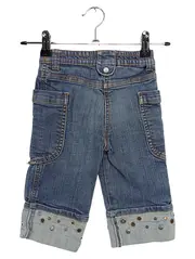 Vorschaubild 2 von Kinder Jeans Shorts Gr. 104 Blau Casual Nieten Kurze Hose