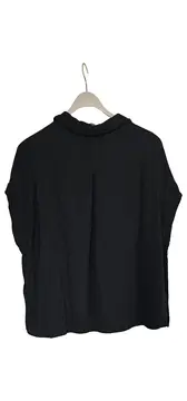 Vorschaubild 2 von Damen Bluse Schwarz Gr. 36/S Casual Kurzarm Viskose