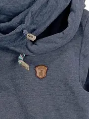 Vorschaubild 2 von Damen Hoodie Kapuzenpullover Gr. S Blau Meliert Schalkragen