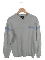 Vorschaubild 1 von Herren Pullover V-Ausschnitt Grau Gr. 50/L Baumwolle Casual