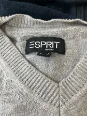 Vorschaubild 4 von Herren Pullover V-Ausschnitt Grau Gr. 50/L Baumwolle Casual