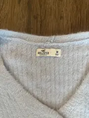 Vorschaubild 4 von Wickelpullover Damen Gr. L Grau Flauschig Cropped Strick