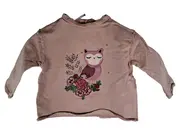 Vorschaubild 1 von Baby Girl Langarmshirt Eule Blumen Rosa Gr. 74 Mädchen