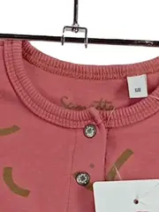 Vorschaubild 3 von Baby Kleid Gr. 68 Rosa Langarm Smiley Muster Baumwolle