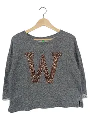 Vorschaubild 1 von Damen Sweatshirt Gr. 38/M Grau Pailletten W Casual