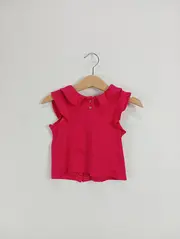 Vorschaubild 2 von Mädchen T-Shirt Gr. 67/68 Pink Feminin Rüschen Baumwolle