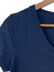 Vorschaubild 3 von Damen T-Shirt Blau Gr. 34/XS Casual V-Ausschnitt