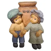 Vorschaubild 1 von Nina & Marco Keramik Figur Kinder mit Krug Dekofigur 14cm