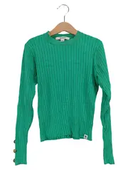 Vorschaubild 1 von Mädchen Pullover Rippstrick Gr. 140/146 Grün Zierknöpfe