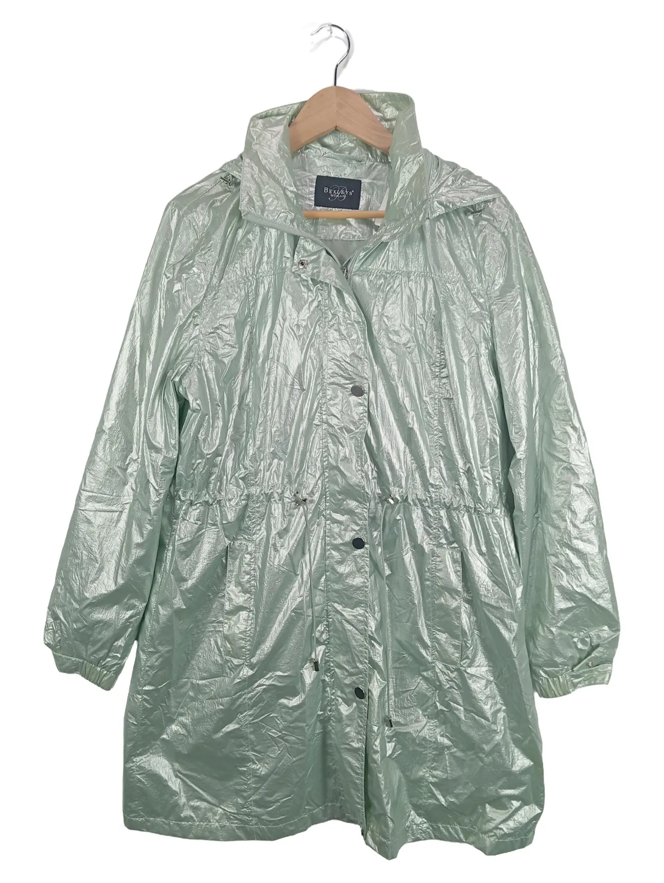 BEXLEYS Bexley Damen Regenjacke Parka Grün Gr. 42 Outdoor Kapuze Langarm