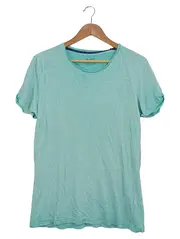 Vorschaubild 1 von edc Herren T-Shirt Casual Türkis Gr. M Meliert Logo Kurzarm