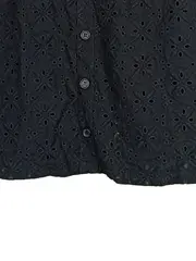 Vorschaubild 3 von EDC Damen A-Linienrock Gr. 36/S Schwarz Casual Lochmuster Knopfleiste