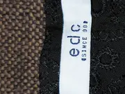 Vorschaubild 4 von EDC Damen A-Linienrock Gr. 36/S Schwarz Casual Lochmuster Knopfleiste