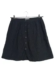 Vorschaubild 1 von EDC Damen A-Linienrock Gr. 36/S Schwarz Casual Lochmuster Knopfleiste