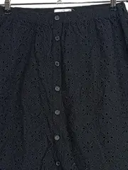 Vorschaubild 2 von EDC Damen A-Linienrock Gr. 36/S Schwarz Casual Lochmuster Knopfleiste