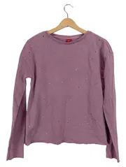 Vorschaubild 1 von Pullover Mädchen Gr. 176 Rosa Strasssteine Langarm Baumwolle