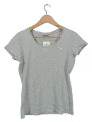 Vorschaubild 1 von Damen T-Shirt Gr. 36/S Grau Meliert Sportlich Kurzarm Logo