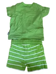 Vorschaubild 2 von Baby Set Shirt Shorts Gr. 68/74 Grün Tiermotiv Streifen Baumwolle