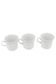 Vorschaubild 1 von Kaffeetassen Dresden Weiß Porzellan Elegant Klassisch 3 Stück