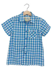 Vorschaubild 1 von Jungen Hemd kariert blau Gr. 116 Kurzarm Freizeithemd